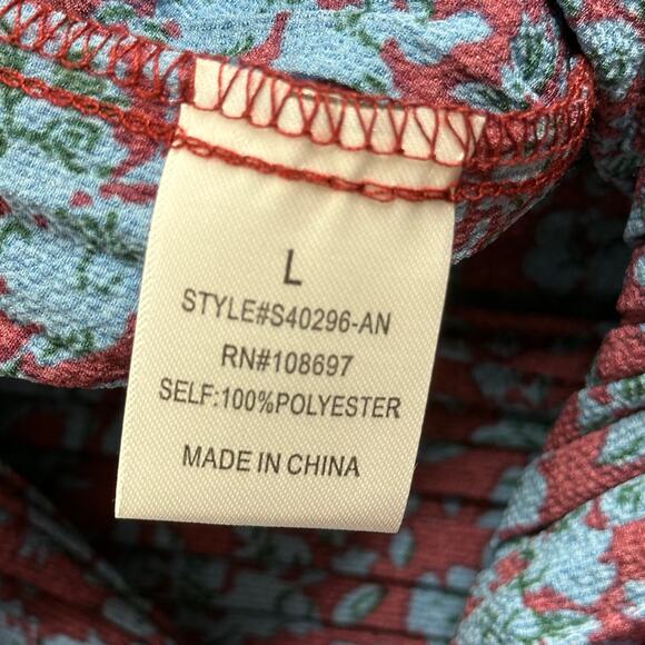 NWT Alice Blue Maroon Micro Floral Print Pleated Midi Skirt Womens Size Large L - Picture 8 of 10